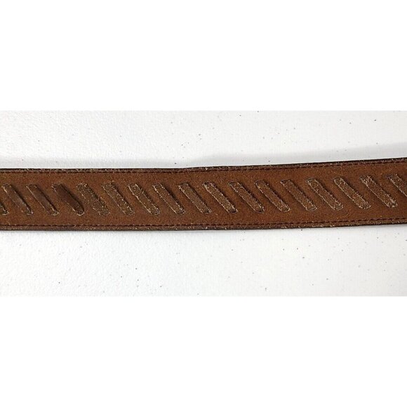 Rugged Leather 7106 Brown Belt Hashtag Stitching Design Men's Size 40 - Picture 8 of 12